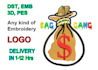 logo embroidery digitizing, 3d puff, flat, convert to pes, dst, jef, hus, in 1hr