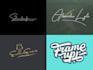 design hand drawn signature and cursive logo