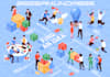 do flat isometric vector design illustrations for cartoon and web illustration