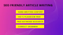 write SEO optimized, ai tech articles, and business blogs