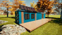 3d model shipping container homes, restaurants and offices