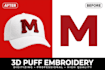 3d puff digitizing embroidery digitizing for caps in 1 hour