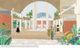 do photoshop post production of architecture 3d render