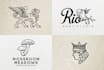 create minimalis monoline art logo
