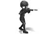 create 3 3D stick figures with custom text for any purpose