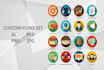 design custom unique icons set