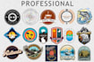 tranding badge, sticker, patch, stamp, logo design