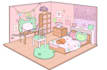 draw cute lofi background, animation possible