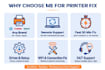 fix printer printing and connection problem remotely