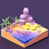 make 3d low poly isometric scene