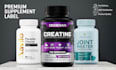 design premium supplement label and bottle packaging design