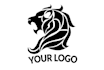 minimalist black and white vector silhouette mascot logo