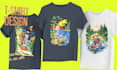 create adventure illustration for outdoor tshirt design