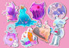 draw cute magic custom stickers, doodles, clip art, illustrations in my style