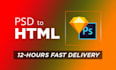 convert figma to html, psd to html, bootstrap responsive tailwind css