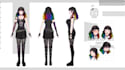 draw cool character sheet and design concept in anime style