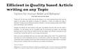 do SEO optimized article writing or blog post writing