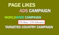 create a facebook ad campaign to grow your page likes