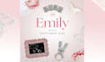 create baby girl pregnancy announcement template, editable in canva