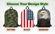 design backpacks and duffle bags for printful and printify