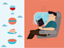 make cool flat illustration for 24 hours