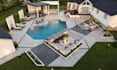 design backyard front yard garden pool patio deck terrace 3d landscape rendering
