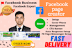 design impressive facebook business page creation, setup etc