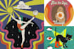 draw 60s 70s style retro poster psychedelic illustration