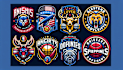 create unique sports team logo for football, basketball, and more