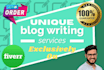 write a unique and professional article on your blog or website