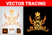 vectorize, convert jpg, png to vector trace, vector logo ai