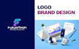 make a professional gradient minimalist logo n  branding kit