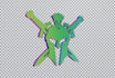3d logo spinning with transparent background in gif format