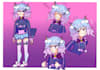 draw a fully rendered character reference sheet of your oc