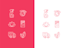 create vector line icons for mobile app, web