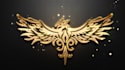 replicate a 3d metallic gold and silver logo