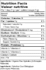 provide fda cfia and UK nutrition facts label