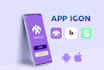 do modern professional android ios mobile app icon logo