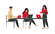 create an vector flat illustration people corporate style