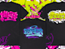 create graffiti art name with character or logo brand