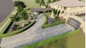 design rooftop garden, backyard, patio, pool, landscape and render 3ds