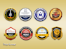 design award, digital, shield, web badge, seal and stamp