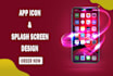 design ios and android mobile app icon and splash screen