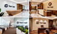 create 25 realistic office wall mockups featuring your logo