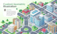 create custom isometric flat design illustration