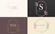 design bohemian floral feminine logo for  boutiques and store
