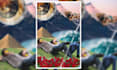 create modern digital collage art for music covers, posters or social media