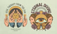 create vintage hand drawn boho, mystic, illustration logo