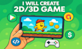 develop unity 2d 3d game with ads and publish play store