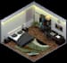 create a 3d isometric room  or scene in cinema 4d